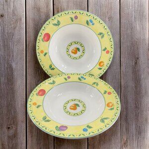 Victoria & Beale Savannah Porcelain Round Deep Dish Plate Bowl 8.5inch Wide Set2